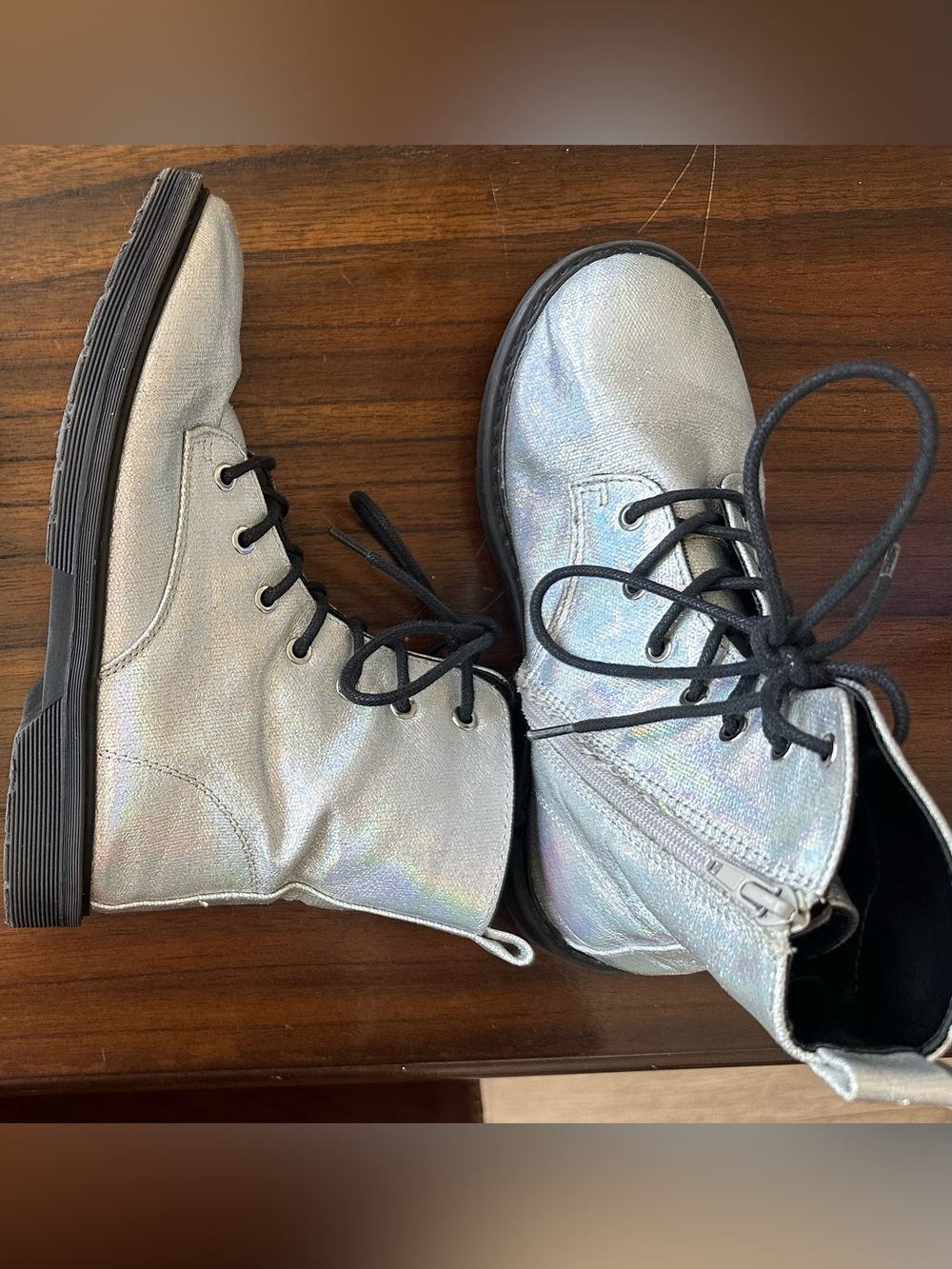 Justice metallic boots girls sz 3